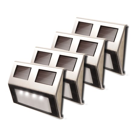 Maxsa Innovations Metal Solar Deck Light - Stainless Steel, PK 4 47334-SS